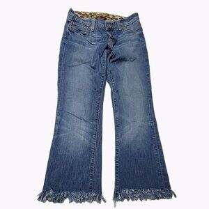 Lucky Brand Jeans Womens Size 2 Boot CutLow Rise Medium Wash Denim Pants Raw Hem